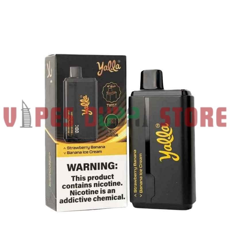 YALLA 24000 Puffs 50MG Disposable Vape in DUbai strawberry banana - banana ice cream YALLA 24000 Puffs 50MG Disposable Vape in DUbai strawberry banana - banana ice cream