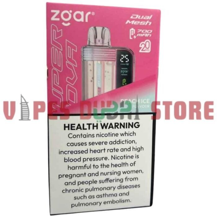 ZGAR Supernova 30000 Puffs – 2%mg_18ml Disposable Vape in Dubai peach ice
