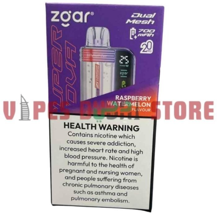 ZGAR Supernova 30000 Puffs – 2%mg_18ml Disposable Vape in Dubai raspberry watermelon