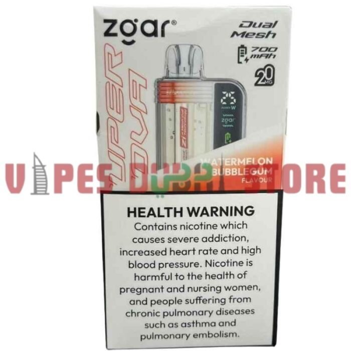 ZGAR Supernova 30000 Puffs – 2%mg_18ml Disposable Vape in Dubai watermelon bubblegum