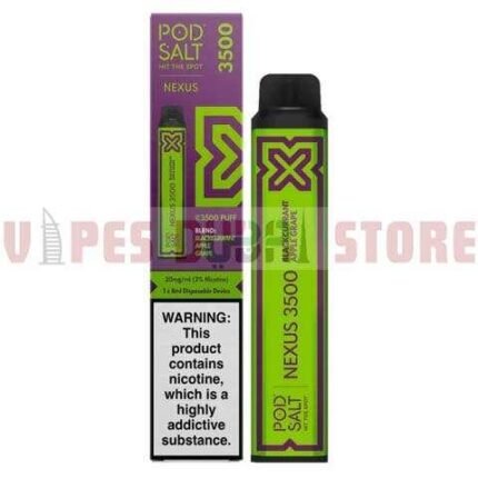 pod salt nexus 3500 puffs disposable vape black currant apple grape