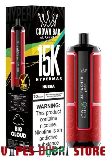 AL FAKHER Crown Bar Hyper Max 15000 Puffs Disposable Vape in Dubai hubba