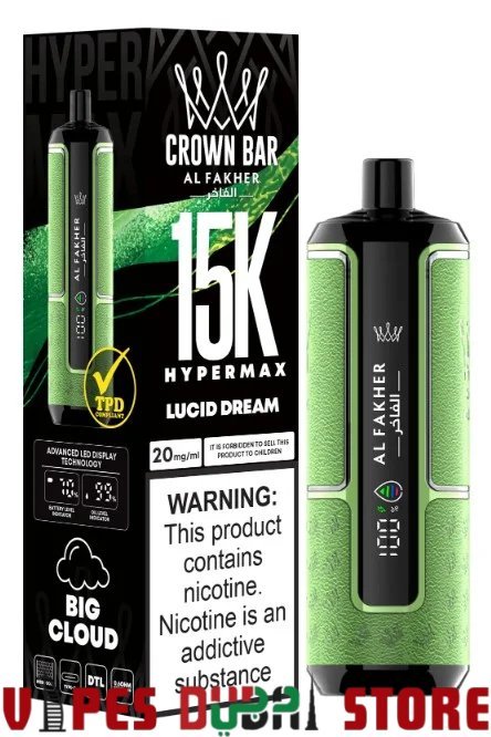 AL FAKHER Crown Bar Hyper Max 15000 Puffs Disposable Vape in Dubai lucid dream AL FAKHER Crown Bar Hyper Max 15000 Puffs Disposable Vape in Dubai lucid dream