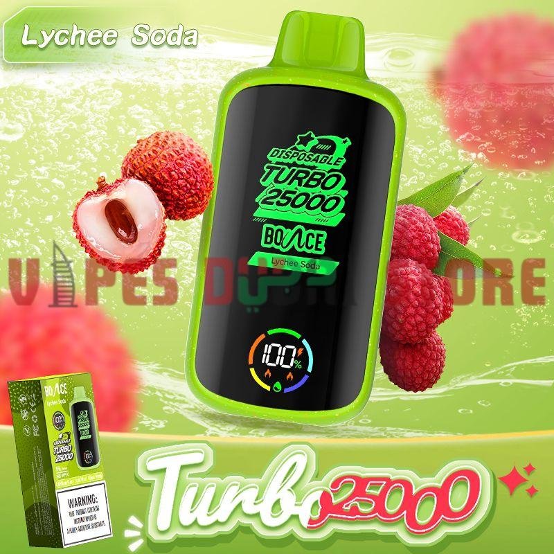 BOUNCE Turbo 25000 Puffs 50MG Disposable Vape in Dubai lychee soda BOUNCE Turbo 25000 Puffs 50MG Disposable Vape in Dubai lychee soda