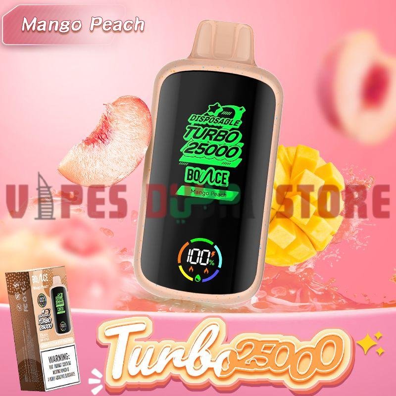 BOUNCE Turbo 25000 Puffs 50MG Disposable Vape in Dubai mango peach BOUNCE Turbo 25000 Puffs 50MG Disposable Vape in Dubai mango peach