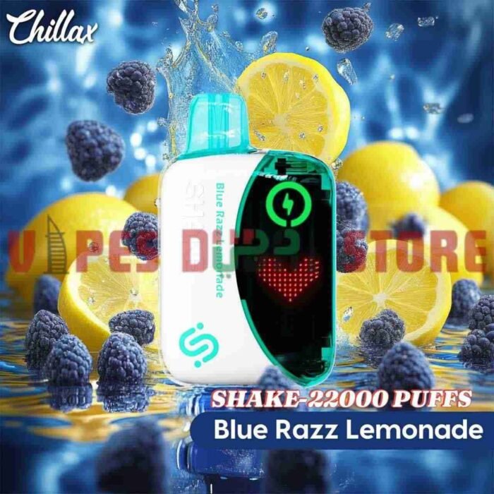 CHILLAX Shake 22000 Puffs 50MG Disposable Vape in Dubai BLUE RAZZ LEMONADE