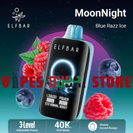 ELF BAR Moon Night 40000 Puffs 50MG Disposable Vape blue razz ice ELF BAR Moon Night 40000 Puffs 50MG Disposable Vape blue razz ice
