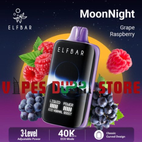 ELF BAR Moon Night 40000 Puffs 50MG Disposable Vape grape raspberry ELF BAR Moon Night 40000 Puffs 50MG Disposable Vape grape raspberry