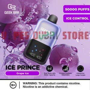 Geek Bar Ice Prince 50000 Puffs Disposable Vape grape ice