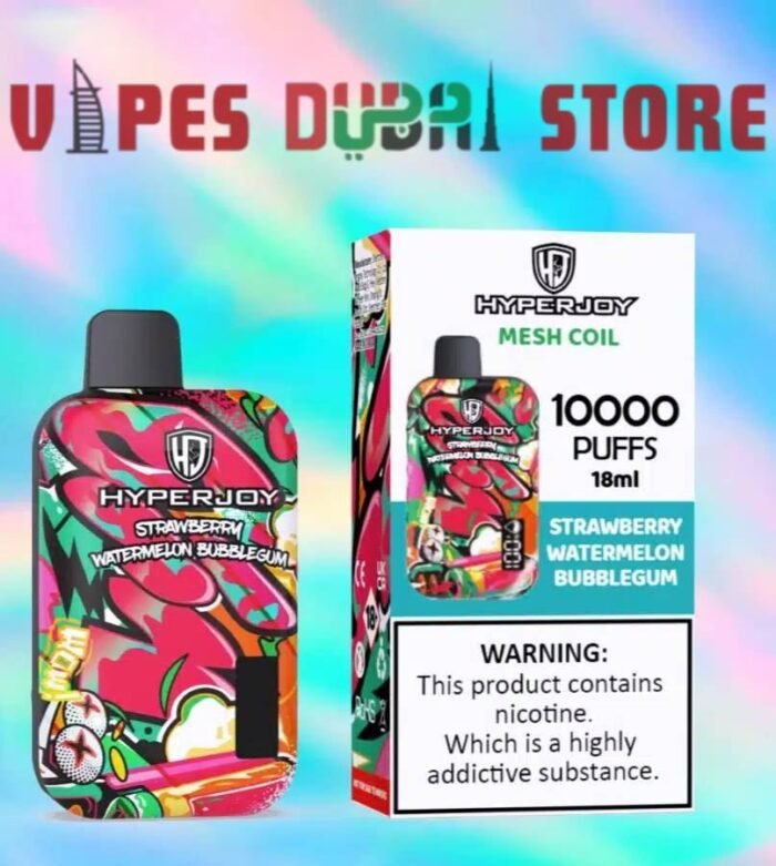 HYPERJOY Limited Edition 10000 Puffs Disposable Vape In UAE straberry watermelon bubblegum