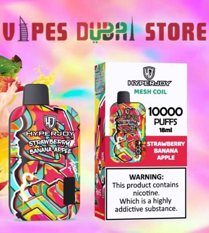 HYPERJOY Limited Edition 10000 Puffs Disposable Vape In UAE strawberry banana apple