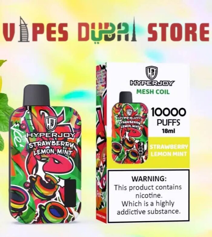 HYPERJOY Limited Edition 10000 Puffs Disposable Vape In UAE strawberry lemon mint
