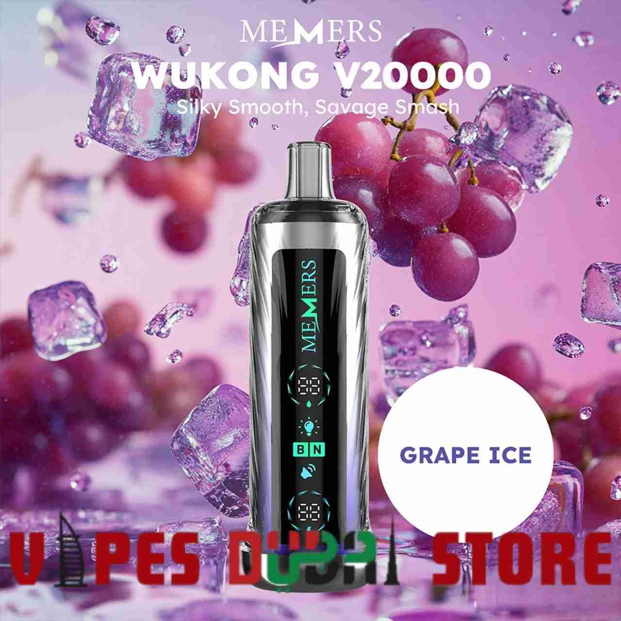 MEMERS Wukong V20000 Puffs Disposable Vape Price in Dubai Grape Ice MEMERS Wukong V20000 Puffs Disposable Vape Price in Dubai Grape Ice