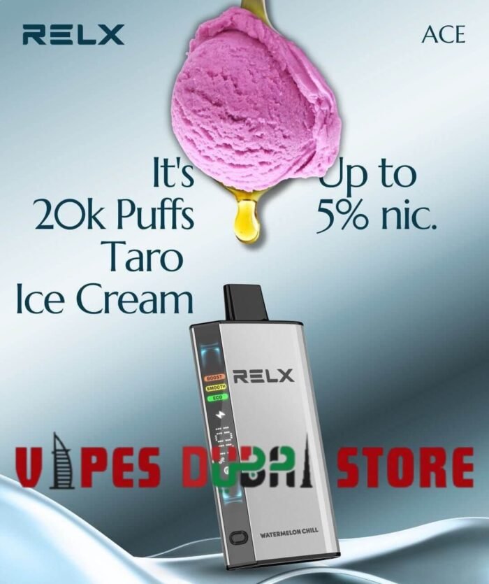 RELX Ace 20000 Puffs 50MG Disposable Vape in Dubai Taro-Ice-Cream