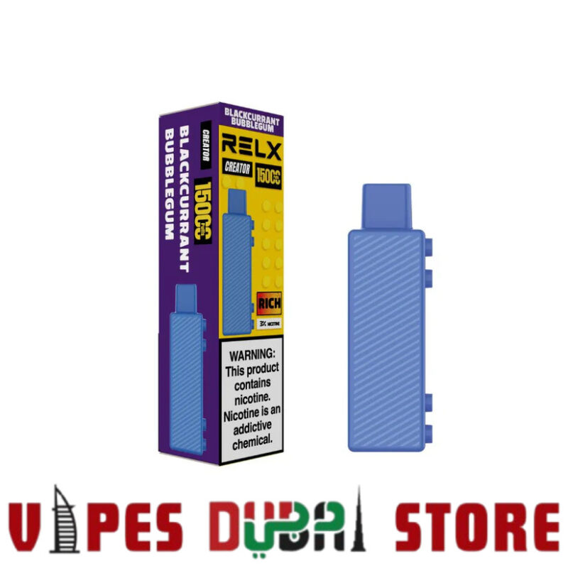 RELX Creator Kit 15000 Puffs Disposable Vape Price in Dubai Blackcurrant Bubblegum
