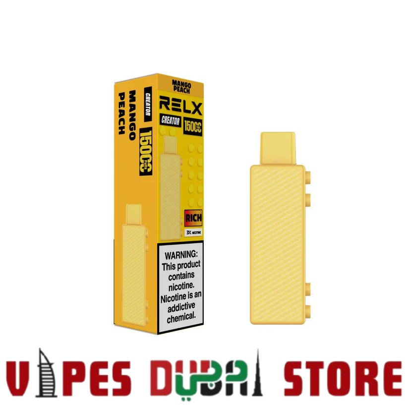 RELX Creator Kit 15000 Puffs Disposable Vape Price in Dubai Peach Mango RELX Creator Kit 15000 Puffs Disposable Vape Price in Dubai Peach Mango