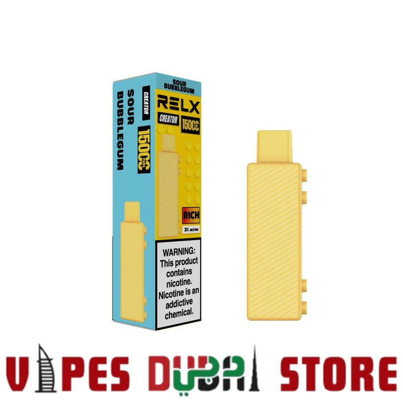 RELX Creator Kit 15000 Puffs Disposable Vape Price in Dubai Sour Bubblegum RELX Creator Kit 15000 Puffs Disposable Vape Price in Dubai Sour Bubblegum