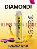 VAPES BARS Diamond 7000 Puffs 20MG Nicotine Disposable Vape in Dubai BANANA SPLIT