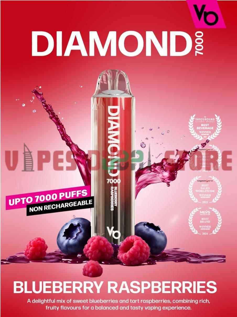 VAPES BARS Diamond 7000 Puffs 20MG Nicotine Disposable Vape in Dubai BLUEBERRY RASPBERRIES VAPES BARS Diamond 7000 Puffs 20MG Nicotine Disposable Vape in Dubai BLUEBERRY RASPBERRIES