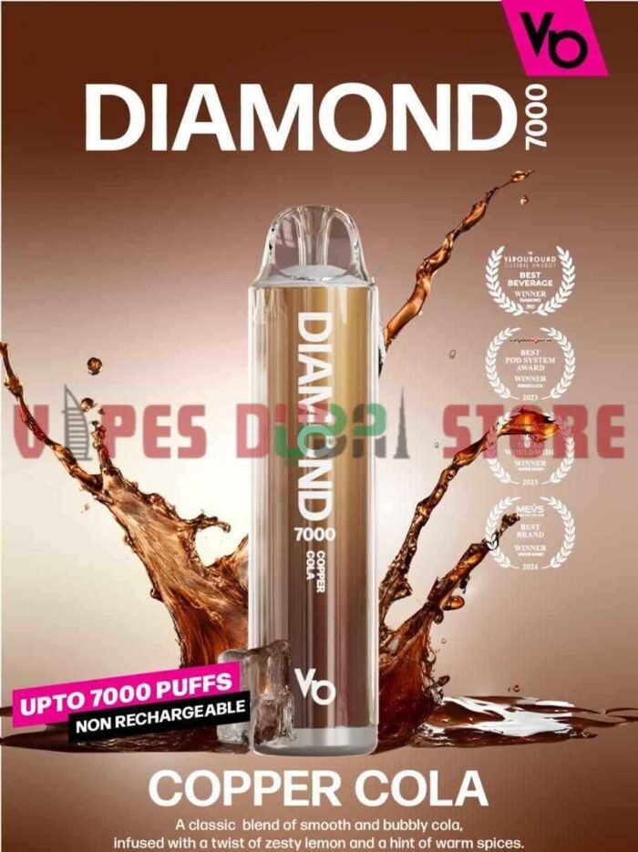 VAPES BARS Diamond 7000 Puffs 20MG Nicotine Disposable Vape in Dubai COPPER COLA