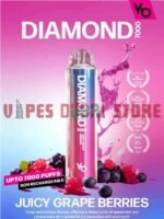 VAPES BARS Diamond 7000 Puffs 20MG Nicotine Disposable Vape in Dubai JUICY GRAPE BERRIES