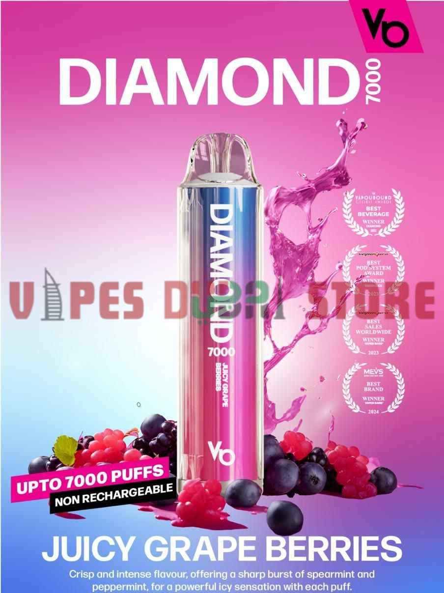 VAPES BARS Diamond 7000 Puffs 20MG Nicotine Disposable Vape in Dubai JUICY GRAPE BERRIES VAPES BARS Diamond 7000 Puffs 20MG Nicotine Disposable Vape in Dubai JUICY GRAPE BERRIES