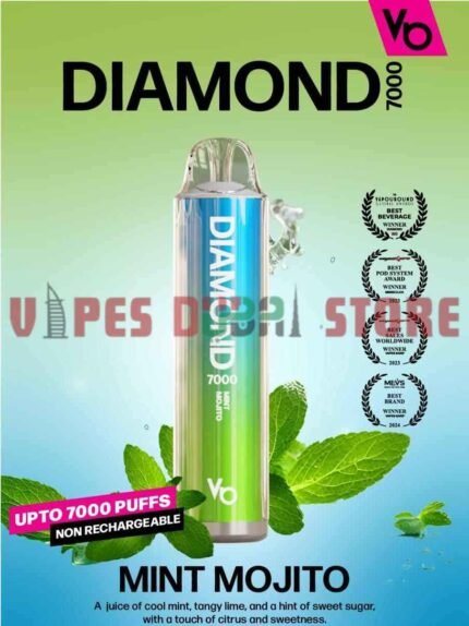 VAPES BARS Diamond 7000 Puffs 20MG Nicotine Disposable Vape in Dubai MINT MOJITO