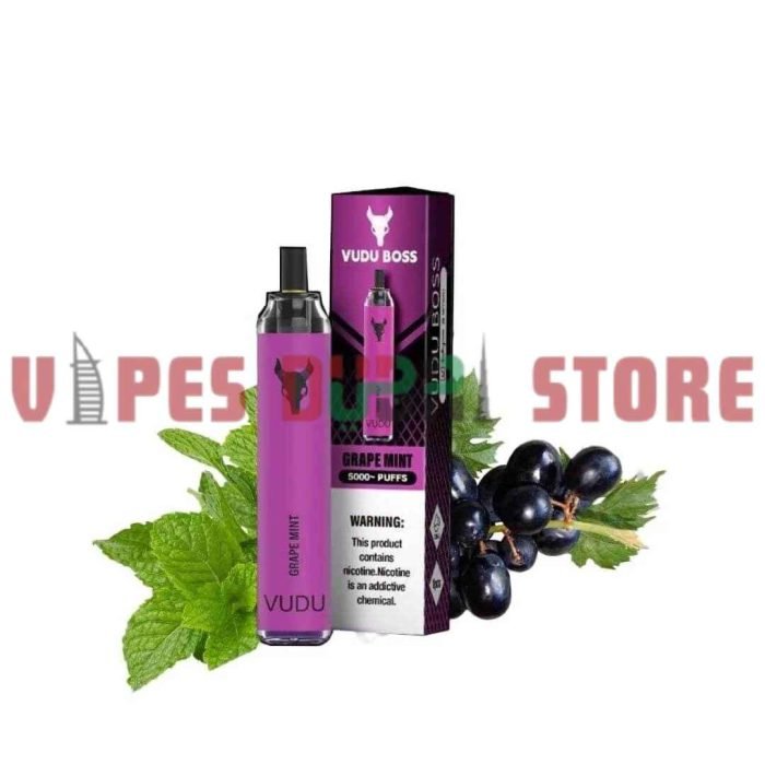 VUDU Boss 5000 Puffs 50MG Disposable Vape In Dubai Grape-Mint