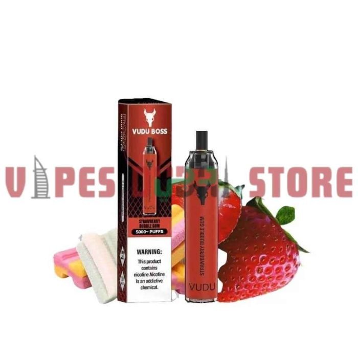 VUDU Boss 5000 Puffs 50MG Disposable Vape In Dubai Strawberry-Bubble-Gum