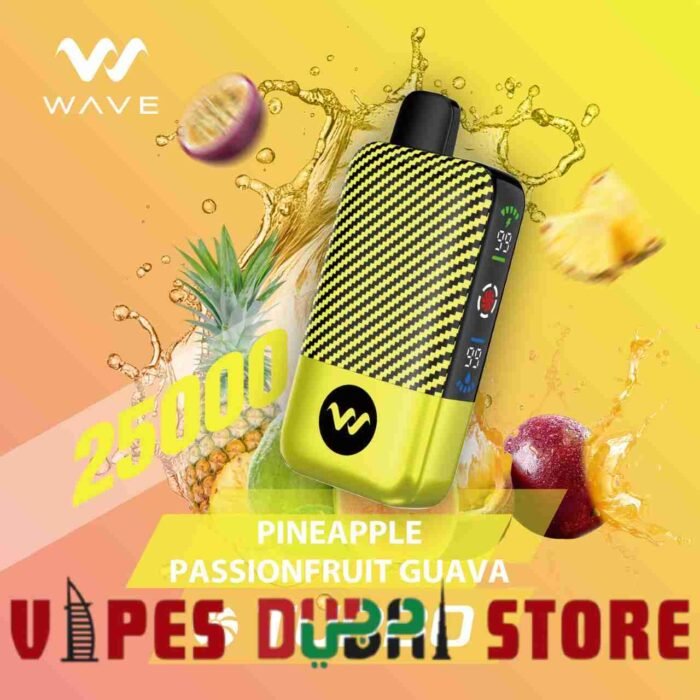 WAVE Turbo 25000 Puffs 50MG Disposable Vape Price in Dubai Pineapple Passionfruit Guava