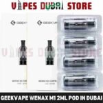 GEEKVAPE Wenax M1 Pods 0.8ohm, 1.2ohm Pod Cartridge 2ml Replacement Pod in Dubai, UAE – 4 PCS Per Pack