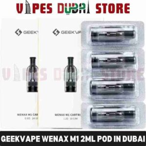 GEEKVAPE Wenax M1 Pods 0.8ohm, 1.2ohm Pod Cartridge 2ml Replacement Pod in Dubai, UAE – 4 PCS Per Pack