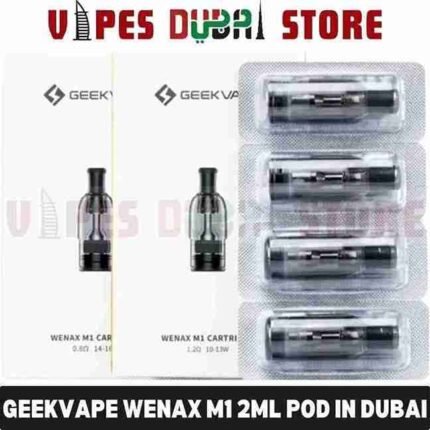 GEEKVAPE Wenax M1 Pods 0.8ohm, 1.2ohm Pod Cartridge 2ml Replacement Pod in Dubai, UAE – 4 PCS Per Pack