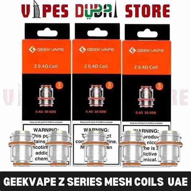 GEEKVAPE Z Series Coils 0.15ohm, 0.2 ohm, 0.25ohm, 0.4ohm Mesh Replacement Coils in Dubai, UAE – 5PCS GEEKVAPE Z Series Coils 0.15ohm, 0.2 ohm, 0.25ohm, 0.4ohm Mesh Replacement Coils in Dubai, UAE – 5PCS