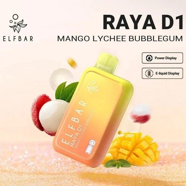 Elfbar Raya D1 13000 puffs Disposable Vape Mango Lychee Bubblegu Elfbar Raya D1 13000 puffs Disposable Vape Mango Lychee Bubblegu