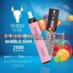 Vudu Filter 2500 Puffs 50Mg Disposable Vape In UAE Strawbery-Bubblegum