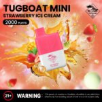 Tugboat-Mini-2000-Puffs-2-Nicotine-Disposable-Vape-in-UAE-Strawberry Ice Cream