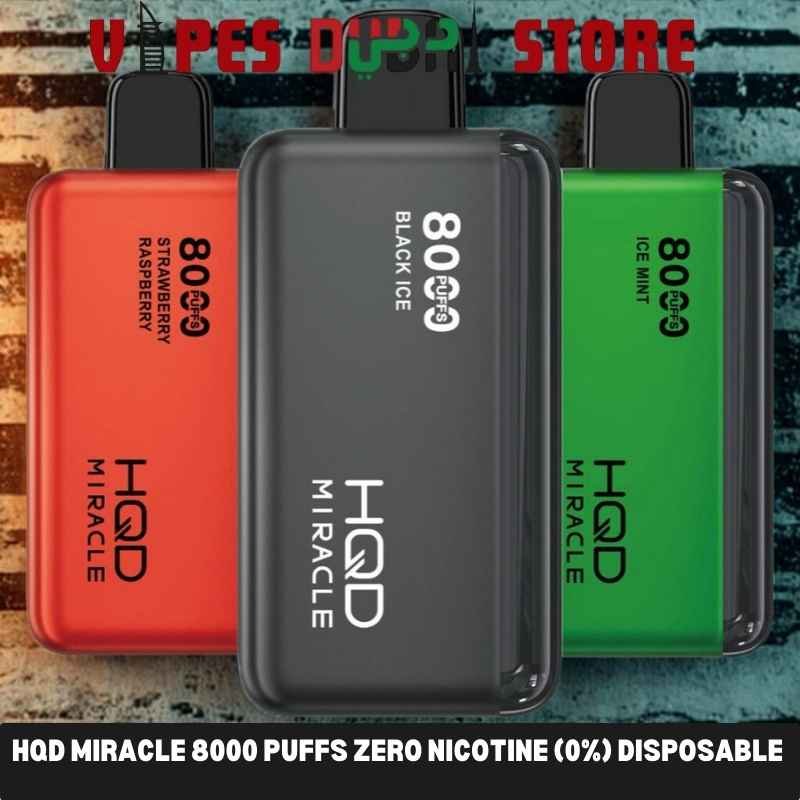 HQD Miracle 8000 Puffs Zero Nicotine disposable vape in Dubai