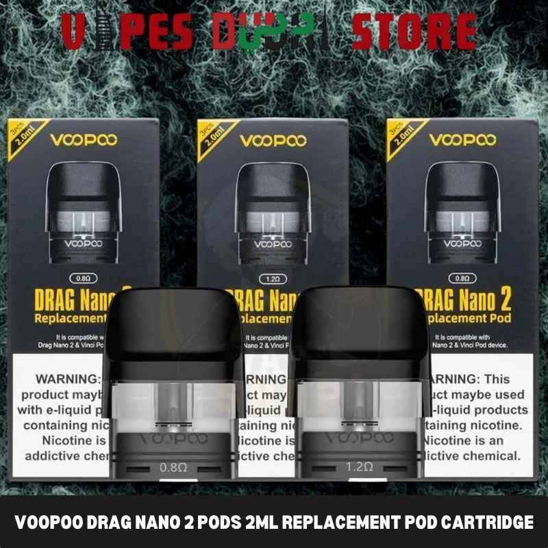 VOOPOO Drag Nano 2 Pods 2ml Replacement Pod Cartridge in Dubai, UAE VOOPOO Drag Nano 2 Pods 2ml Replacement Pod Cartridge in Dubai, UAE