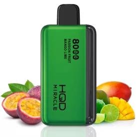 HQD Miracle 8000 Puffs Zero Nicotine disposable vape passion fruit mango lime