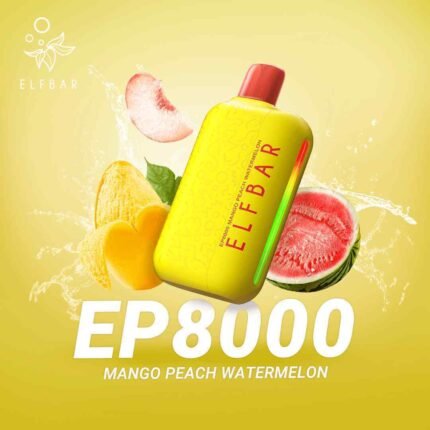Elfbar ep 8000 puffs 5_(50mg) none rechargeable disposable vape in Dubai MANGO-PEACH-WATERMELON