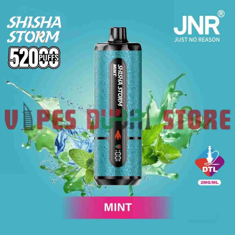 JNR Shisha Storm 52000 Puffs Disposable Vape 2mg DTL in the UAE mint