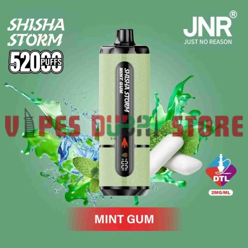JNR Shisha Storm 52000 Puffs Disposable Vape 2mg DTL in the UAE mint gum