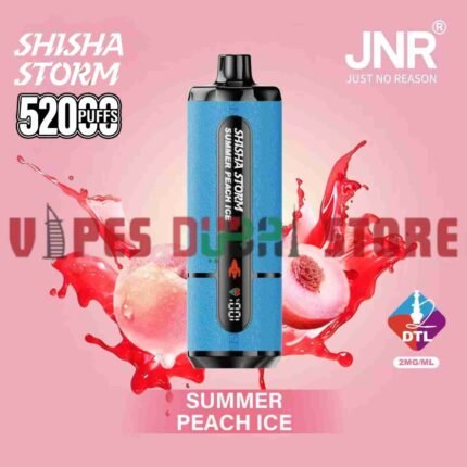 JNR Shisha Storm 52000 Puffs Disposable Vape 2mg DTL in the UAE summer peach ice