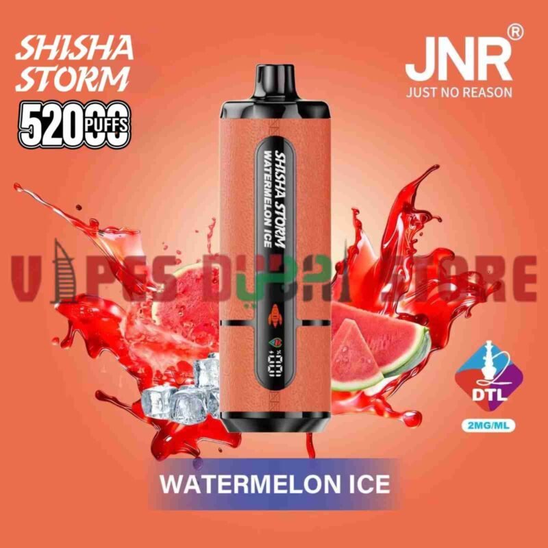 JNR Shisha Storm 52000 Puffs Disposable Vape 2mg DTL in the UAE watermelon ice