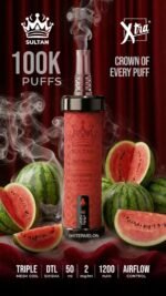 Sultan xtra shisha Dtl 100k puffs 2mg nicotine triple mesh vape in Dubai watermelon