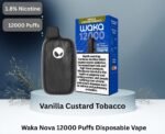 Waka Nova 12000 Puffs 18MG Disposable Vape in UAE Vanilla Custard Tobacco