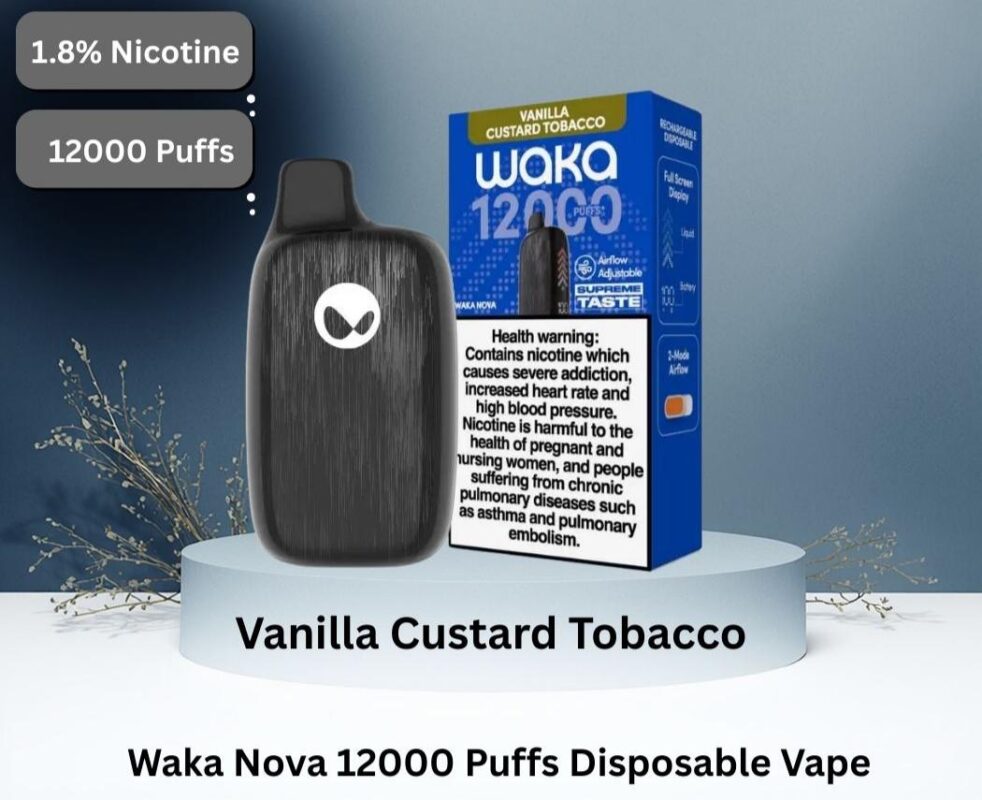 Waka Nova 12000 Puffs 18MG Disposable Vape in UAE Vanilla Custard Tobacco