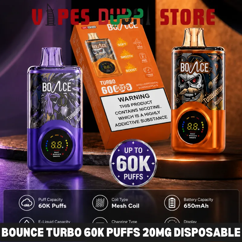 Bounce Turbo 60k Puffs 20mg Disposable Vape in Dubai