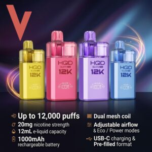 HQD Glow Pro 12000 Puffs Disposable Kit